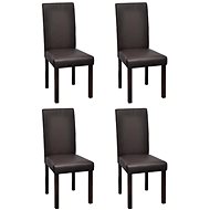 Dining chair 4 pcs brown faux leather - Dining Chair