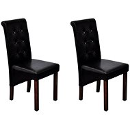 Dining chair 2 pcs black faux leather - Dining Chair
