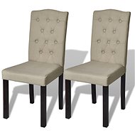 Dining chairs 2 pcs beige textile - Dining Chair