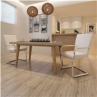 Cantilever dining chairs 2 pcs white faux leather - Dining Chair