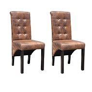 Dining chair 2 pcs brown faux leather - Dining Chair