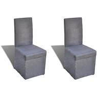 Dining chairs 2 pcs dark gray textile - Dining Chair