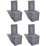 Dining chairs 4 pcs dark gray textile - Dining Chair