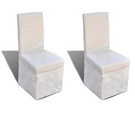 Dining chairs 2 pcs cream white textile - Dining Chair