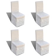 Dining chairs 4 pcs cream white textile - Dining Chair