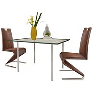 Dining chair 2 pcs brown faux leather - Dining Chair