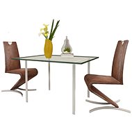 Dining chair 2 pcs brown faux leather - Dining Chair