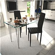 Dining chair 2 pcs black faux leather - Dining Chair