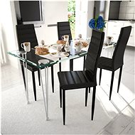 Dining chair 4 pcs black faux leather - Dining Chair