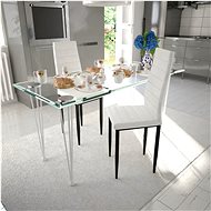 Dining chair 2 pcs white faux leather - Dining Chair