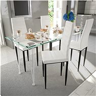 Dining chair 4 pcs white faux leather - Dining Chair