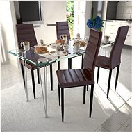 Dining chair 4 pcs brown faux leather - Dining Chair