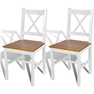 Dining chairs 2 pcs white pine wood - Dining Chair