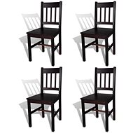 Dining chairs 4 pcs dark brown pine wood - Dining Chair