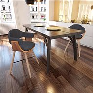 Dining chairs 2 pcs dark gray bent wood and textile - Dining Chair