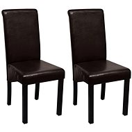 Dining chair 2 pcs brown faux leather - Dining Chair