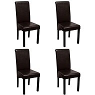 Dining chair 4 pcs brown faux leather - Dining Chair