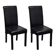 Dining chair 2 pcs black faux leather - Dining Chair