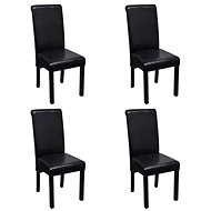 Dining chair 4 pcs black faux leather - Dining Chair