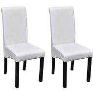 Dining chair 2 pcs white faux leather - Dining Chair