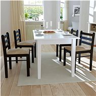 Dining chairs 4 pcs brown solid rubber wood and velvet - Dining Chair