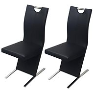 Dining chair 2 pcs black faux leather - Dining Chair