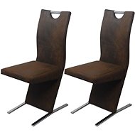 Dining chairs 2 pcs brown textile - Dining Chair
