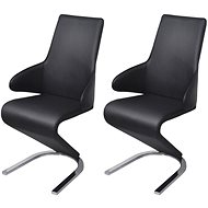 Dining chair 2 pcs black faux leather - Dining Chair