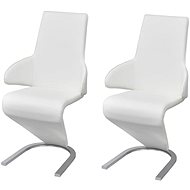 Dining chair 2 pcs white faux leather - Dining Chair