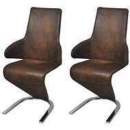 Dining chairs 2 pcs brown textile - Dining Chair