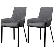Dining chairs 2 pcs light gray textile - Dining Chair