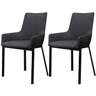 Dining chairs 2 pcs dark gray textile - Dining Chair