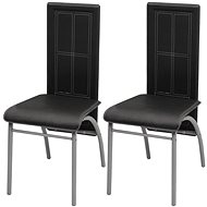 Dining chair 2 pcs black faux leather - Dining Chair
