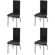 Dining chair 4 pcs black faux leather - Dining Chair