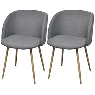 Dining chairs 2 pcs light gray textile - Dining Chair