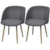 Dining chairs 2 pcs dark gray textile - Dining Chair