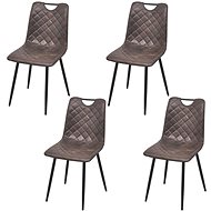 Dining chair 4 pcs dark brown faux leather - Dining Chair