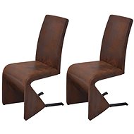 Dining chairs 2 pcs brown textile - Dining Chair