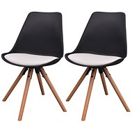 Dining chair 2 pcs black and white faux leather - Dining Chair