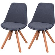 Dining chairs 2 pcs dark gray textile - Dining Chair