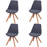 Dining chairs 4 pcs dark gray textile - Dining Chair