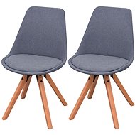 Dining chairs 2 pcs light gray textile - Dining Chair