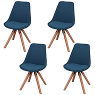 Dining chairs 4 pcs blue textile - Dining Chair