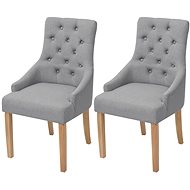 Dining chairs 2 pcs light gray textile - Dining Chair