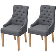 Dining chairs 2 pcs dark gray textile - Dining Chair