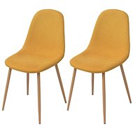 Dining chairs 2 pcs yellow textile - Dining Chair