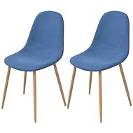 Dining chairs 2 pcs blue textile - Dining Chair