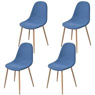 Dining chairs 4 pcs blue textile - Dining Chair