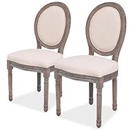 Dining chairs 2 pcs cream textile - Dining Chair