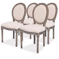 Jedálenské stoličky 4 ks krémové textil - Jedálenská stolička